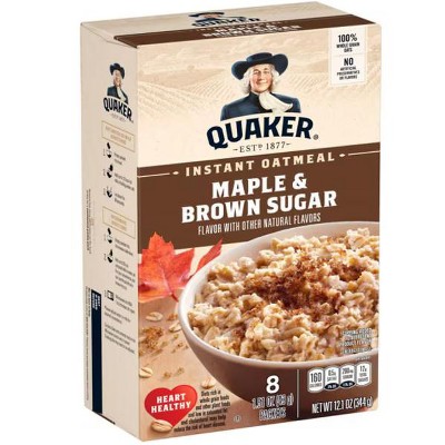 Quaker Oats Instant Oatmeal Cup Maple Brown Sugar 12.1 oz