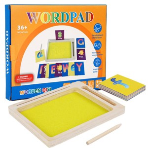 Paaaawaters Montessori Sand Tray Toys Wooden Sand Scraping Box for Writing Letters and Numbers Sand Drawing - 1 of 4