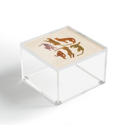Iveta Abolina Adria Cheetahs 4" x 4" Acrylic Box - Deny Designs