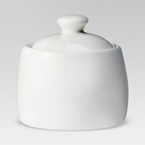 White Ceramic Sugar Bowl