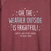 Women's - Instant Message - Weather Frightful Not Leaving House Christmas Lightweight French Terry Wide Neck Long Sleeve Shirt - 2 of 4