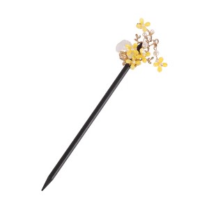 Unique Bargains Hair Chopstick Black Yellow 1 Pc - 1 of 4