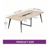 94.5in Meeting Table With Rectangle Grommet Modern Boat Shaped Seminar Table For Office Meeting Conference Room - 3 of 4