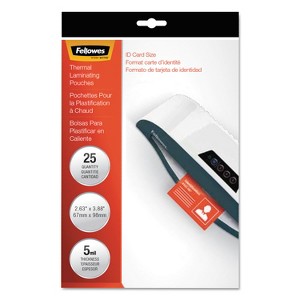 Fellowes Laminating Pouches 5mil 2 5/8 x 3 7/8 ID Size 25/Pack 52007 - 1 of 4