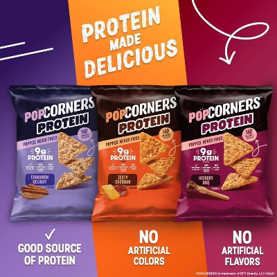 Popcorners Zesty Cheddar Protein Chips - 5.36oz/4ct