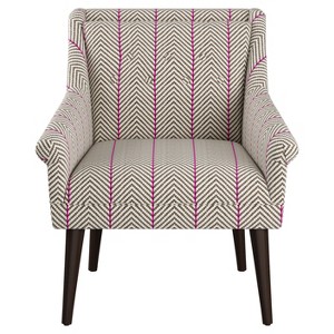 Hadley Button Tufted Chair Twill Fuchsia - Cloth & Co., Twill Fuschia