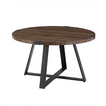 Wrightson Urban Industrial Faux Wrap Leg Round Coffee Table - Saracina Home
