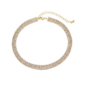 Adornia 14k Gold Plated Adjustable Crystal Choker Necklace - 1 of 4