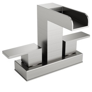 YAWWALK Centerset Double Handle Bathroom Faucet with Waterfall Spout (Valve Included) - 1 of 4