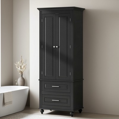 62.5'' Tall Storage Cabinet with Two Drawers for Bathroom - Leovsnove
