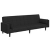 vidaXL Sofa Bed Black Polyester Standard - 3 of 4
