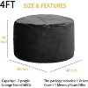 Bean Bag Chair, 4FT Giant Foam-Filled Beanbag for Adults, Plush Velvet Cover, Big Round Soft Lazy Bean Bag Sofa for Living Room, Bedroom - 2 of 4