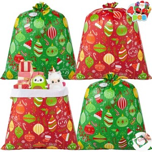 Joyfy 4 pcs Extra Large Christmas Gift Bags, Jumbo Heavy Duty 44"*36" Xmas Presents Bags with Tag for large Gifts Wrapping Christmas Present - 1 of 4