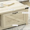 46" Wood Farmhouse Coffee Table with Storage, Drawer and Open Shelf for Living Room - 4 of 4