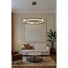 ALOADECOR 34'' Modern Halo Round Textured Glass Integrated Led Chandelier Brass Empire Led Ceiling Light For Dining Room Living Room - 4 of 4