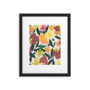 11"x14" Oris Eddu Floral Magic Black Framed Canvas Wall Art - Deny Designs: Modern Style, MDF Composite Frame, Offset Print - 1 of 4