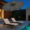 Costway 10 FT Solar Offset Hanging Umbrella Patio Cantilever Umbrella with 32 LED Lights Brown/Turquoise/Beige/Gray/Red - 4 of 4