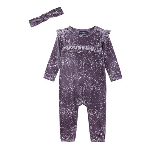 Andy Evan Toddler Girls Onesie W headband Purple Size 12 18