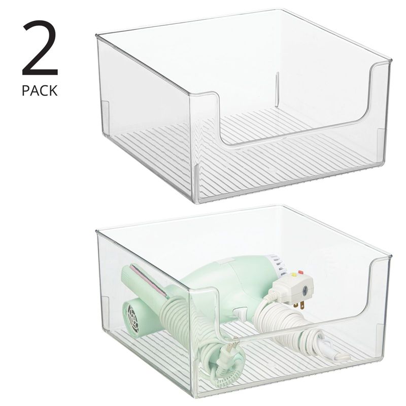 mDesign Plastic Bathroom Storage Organizer Bin with Open Front, 2 of 8