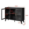 Modern Wine Bar Cabinet, Coffee Bar Cabinet with Wine Rack and Glass Holder, Kitchen Buffet Sideboard with Storage Rack for Living Room Dining Room - 3 of 4
