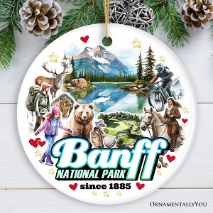 Artistic Banff National Park Ceramic Ornament, Vintage Canada Souvenir and Christmas Decor| OrnamentallyYou - 1 of 4