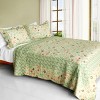 Slickblue 3PC Cotton Quilt Set, Full/Queen Size, Reversible, Vermicelli-Quilted, 7 Unique Designs - 2 of 4