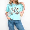 Simply Sage Market Oysters Watercolor Boxy Crop Top - 2 of 4