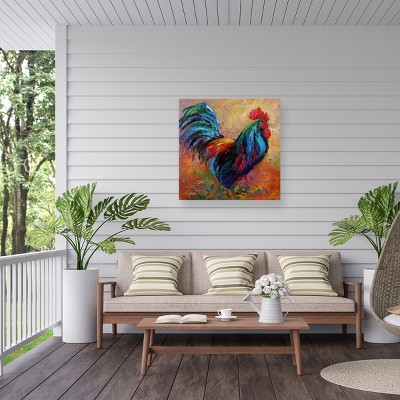 Marion Rose Mr T Rooster 35x35 Mixed Media Canvas Art