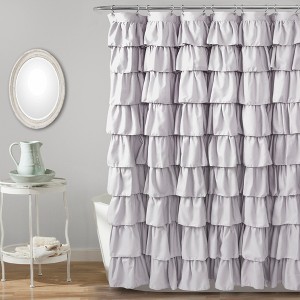 Ruffle Shower Curtain Lilac - Lush Décor, Purple