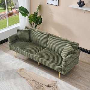 79 inch Polyester sofa bed, foldable double sofa bed with folding armrests, suitable for living rooms and small spaces - 1 of 4