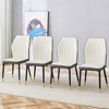 XINGHANZHENXUAN Black 4 Piece Elegant Modern Dining Chairs, PU Patterned Backrest, Metal Legs, Comfortable for Kitchen, Office & Bedroom - 3 of 4