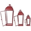 Northlight Set of 3 Red Antique Style Candle Lanterns 23.5" - 4 of 4
