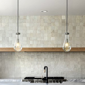 ALOADECOR 1-Light 5" Farmhouse Raindrop Glass Chandelier Rustic Teardrop Cluster Pendant Light for Kitchen Island - 1 of 4