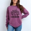 Simply Sage Market Women's Distracted By Chickens Long Sleeve Garment Dyed Tee - 2 of 2