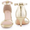 BLISSFUL STEP Women's Square Toe Ankle Strap Kitten Heel Sandals - 2 of 3