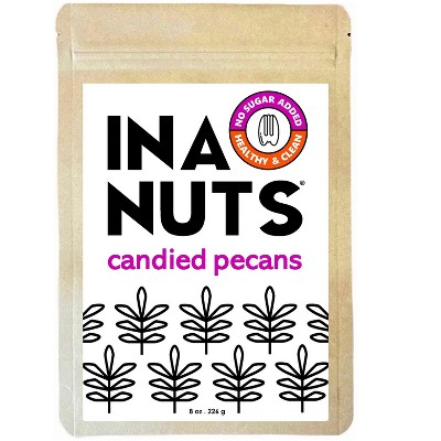 InaNuts Candied Pecans, NO Added Sugar, 8oz (226 g)