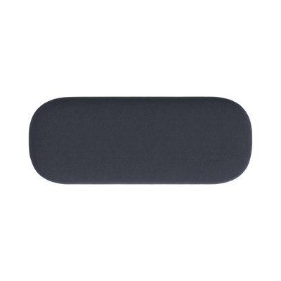 Ellipse Blue Velvet Storage Bench with Metal Legs