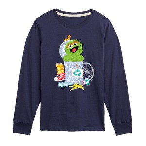 Boys' - Sesame Street - Oscar Can Graphic Long Sleeve Graphic T-Shirt - 1 of 3