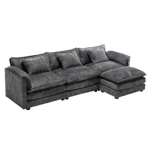 NicBex Chenille L-Shaped Convertible Sectional Sofa with Movable Pedals and Detachable Armrests for Living Room,Apartment,Gray - 1 of 4