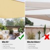 Yescom 11 Ft 97% UV Block Triangle Sun Shade Sail Canopy Outdoor Patio Pool Lawn Deck Beige - 3 of 4