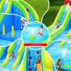 VisioGear Inflatable Water Parks, Inflatable Slide Water Park with Sprinkler Fountain Climbing Wall, Multicolored, 204"*197"*94" - 3 of 4