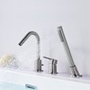 SUMERAIN Deck Mount Roman Tub Faucet Brushed Nickel Bathtub Faucet Set with Handheld Shower Sprayer - image 3 of 4