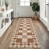 Washable Geometric Living Room Rugs, Checkered Print Soft Non Slip Bedroom Carpet, Stain Resistant Floor Cover for Dining Room Kitchen - 2 of 4