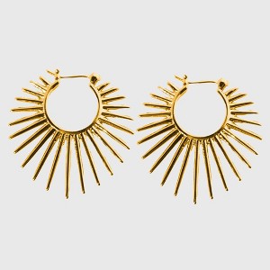 Anna-Kaci Women's Sunburst Hoop Earrings - 1 of 4