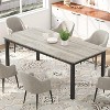 Jojoka Industrial Dining Table for 8, Wooden Long Dinner Table , Kitchen Table with Sturdy Metal Legs for Dining Room Home Office Living Room - 4 of 4