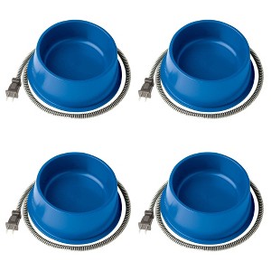 Farm Innovators 1 Quart Plastic Heated Pet Bowl with Anti Chew Cord and 25 Watts of Power for Rabbits, Dogs, Cats, and All Breed Sizes, 4 Pack, Blue - 1 of 4