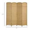 Vynxaria HOMCOM Room Divider, 4 Panel Folding Privacy Screen, 5.6' Tall Freestanding Wall Partition,Home Office, Bedroom - 4 of 4