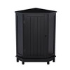 Black Bathroom Cabinet Triangle Corner Storage Cabinet with Adjustable Shelf Modern Style MDF Board - 3 of 4