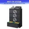 File Cabinet With 4 Drawers, Lock, 2 Keys, Quiet Storage Space Lockable Metal File Cabinet For Home Office, Files Legal, Letter, A4, F4 Size - 2 of 4