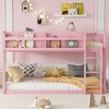 Twin Over Twin Floor Bunk Bed with Ladder, Solid Wood Bunk Bed for Kids & Juniors - ModernLuxe - 2 of 4